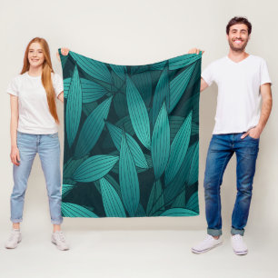 Verloop tropische bladeren fleece deken