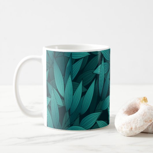 Verloop tropische bladeren koffiemok (Met donut)