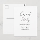 VERLOOP VAN AFSTUDEERFEEST NAAM DATUM EENVOUDIG ST BRIEFKAART (Voorkant / Achterkant)