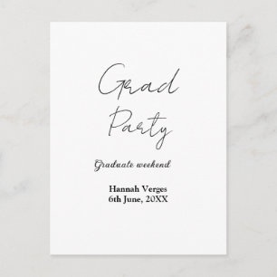 VERLOOP VAN AFSTUDEERFEEST NAAM DATUM EENVOUDIG ST BRIEFKAART