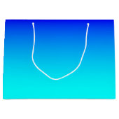 Verloop van aqua naar blauw groot cadeauzakje (Voorkant)