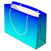 Verloop van aqua naar blauw groot cadeauzakje (Achterkant Gekanteld)