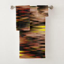 Verloop van bruin naar geel dat een abstract zigza bad handdoek