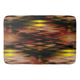 Verloop van bruin naar geel dat een abstract zigza badmat