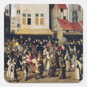 Verloop van de Heilige Liga in 1590 Vierkante Sticker