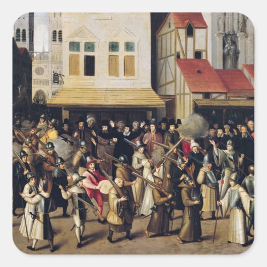 Verloop van de Heilige Liga in 1590 Vierkante Sticker (Voorkant)