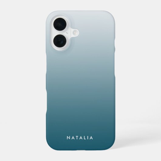 Verloop van Teal Kleur Personalized iPhone 16 Hoesje (Achterkant)