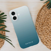 Verloop van Teal Kleur Personalized iPhone 16 Hoesje