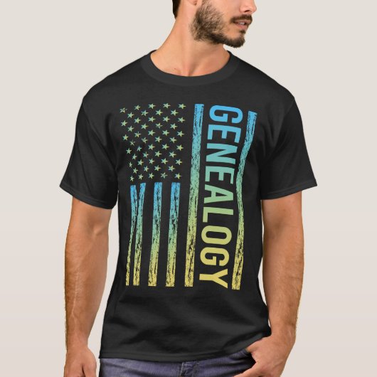 Verloop Vlag Genealogie Genealoog T-shirt (Voorkant)