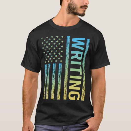 Verloop Vlag Schrijven Schrijver T-shirt (Voorkant)