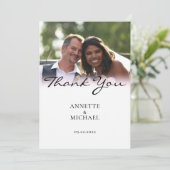 Verloop witte vervagen bruiloft bedankt kaart (Staand voorkant)