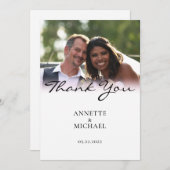 Verloop witte vervagen bruiloft bedankt kaart (Voorkant / Achterkant)