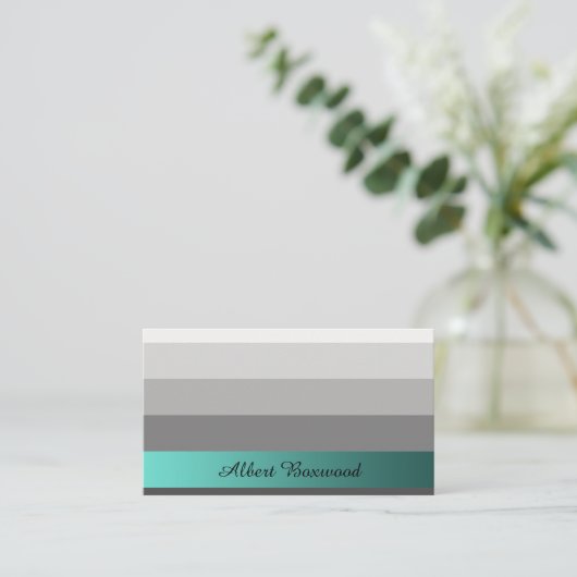 Verloop Zilver met Blauwgroen Banner Aangepaste te Visitekaartje (Staand voorkant)