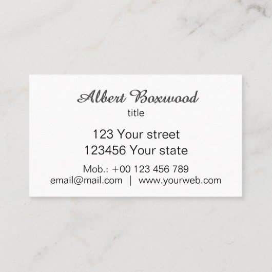 Verloop Zilver met Blauwgroen Banner Aangepaste te Visitekaartje (Achterkant)