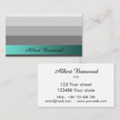 Verloop Zilver met Blauwgroen Banner Aangepaste te Visitekaartje (Voorkant / Achterkant)