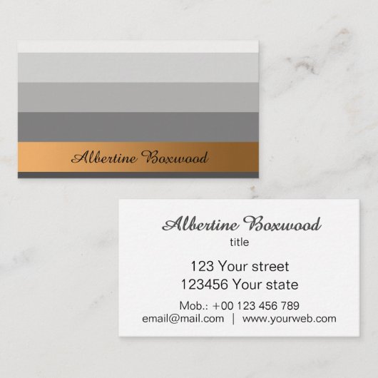 Verloop Zilver met Golden Banner Custom Text Visitekaartje (Voorkant / Achterkant)