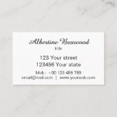 Verloop Zilver met Roze Banner Custom Text Visitekaartje (Achterkant)