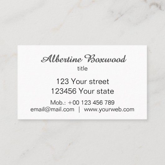 Verloop Zilver met Roze Banner Custom Text Visitekaartje (Achterkant)