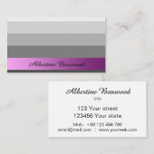 Verloop Zilver met Roze Banner Custom Text Visitekaartje (Voorkant / Achterkant)