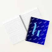 Verloop Zwart Blauw Kleur - Initiaal Naam Monogram Notitieboek (Binnen)