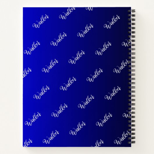 Verloop Zwart Blauw Kleur - Initiaal Naam Monogram Notitieboek (Achterkant)