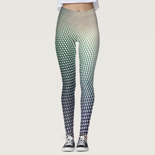 Verloop Zwart en Blauw Geometrisch ontwerp Leggings (Voorkant)