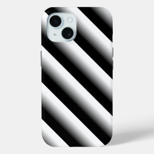 Verloop Zwart Grijs en Wit Strepen iPhone 15 Case