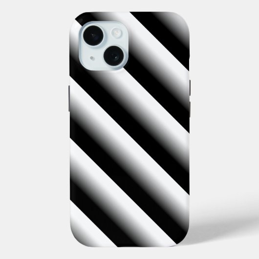 Verloop Zwart Grijs en Wit Strepen Case-Mate iPhone Case (Achterkant)