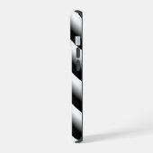 Verloop Zwart Grijs en Witte Strepen iPhone 15 Case (Linkerkant)