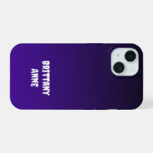 Verloop zwart naar Paars iPhone 15 Case (Achterkant horizontaal)