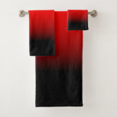 Verloop zwart, rood en wit bad handdoek (Insitu)