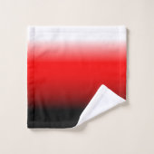 Verloop zwart, rood en wit bad handdoek (Wasdoekje)