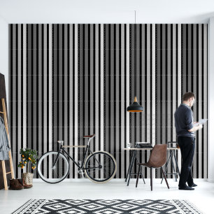 Verloop Zwarte Witte Verticale Gestreepte Behang