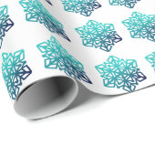 Verloopblauw groen, zeesnowflakes, omslagpapier cadeaupapier (Rol Hoek)