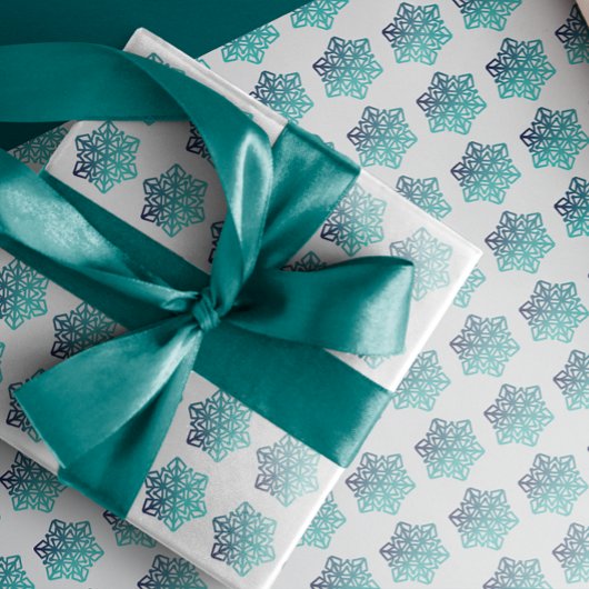 Verloopblauw groen, zeesnowflakes, omslagpapier cadeaupapier