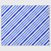Verloopblauwe en witte strepen cadeaupapier (Vlak)