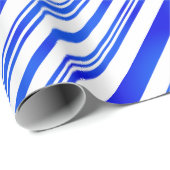 Verloopblauwe en witte strepen cadeaupapier (Rol Hoek)