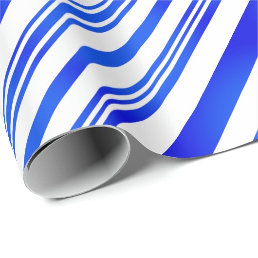 Verloopblauwe en witte strepen cadeaupapier (Rol Hoek)