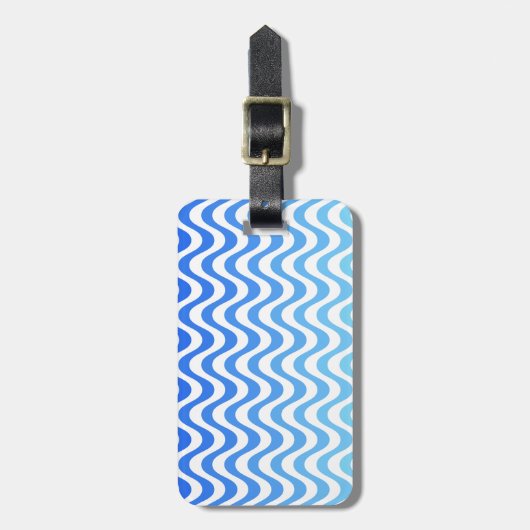 Verloopblauwe golven bagagelabel (Voorkant verticaal)