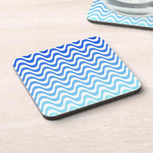 Verloopblauwe golven bier onderzetter (Linkerzijde)