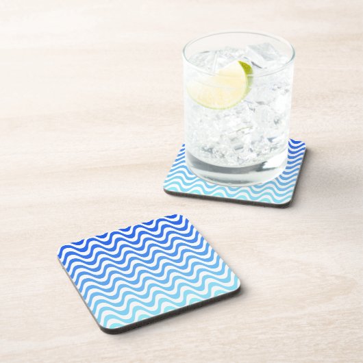 Verloopblauwe golven bier onderzetter (Rechterzijde)