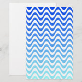 Verloopblauwe golven briefpapier (Voorkant / Achterkant)