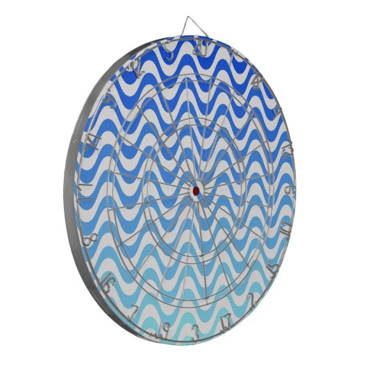 Verloopblauwe golven dartbord (Voorkant Links)