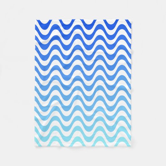 Verloopblauwe golven fleece deken (Voorkant)