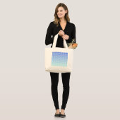Verloopblauwe golven grote tote bag (Voorkant (model))