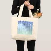 Verloopblauwe golven grote tote bag (Voorkant (product))