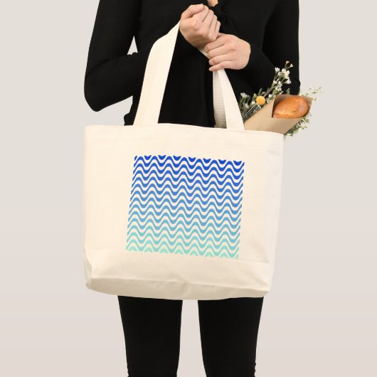 Verloopblauwe golven grote tote bag (Voorkant (product))