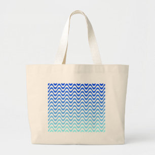Verloopblauwe golven grote tote bag