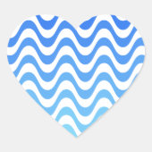 Verloopblauwe golven hart sticker (Voorkant)