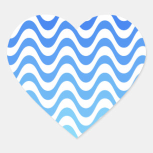 Verloopblauwe golven hart sticker